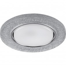 Светильник встраиваемый с белой LED подсветкой Feron CD4041 потолочный GX53 без лампы, серебро,  хром Светильник встраиваемый с белой LED подсветкой Feron CD4041 потолочный GX53 без лампы, серебро,  хром