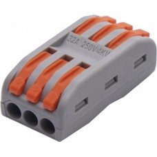 Клемма строительно-монтажная STEKKER для подключения фазных проводников 3 контактные группы (1 ввод,1 вывод на полюс), LD222-423. Упаковка (25 шт) 39036 Клемма строительно-монтажная STEKKER для подключения фазных проводников 3 контактные группы (1 ввод,1 вывод на полюс), LD222-423. Упаковка (25 шт) 39036