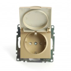 Розетка 1-местная с крышк с защ. штор (механизм) с/з, STEKKER, GLS16-7112-08, 250В, 16А, серия Катрин, золото 49222 Розетка 1-местная с крышк с защ. штор (механизм) с/з, STEKKER, GLS16-7112-08, 250В, 16А, серия Катрин, золото 49222
