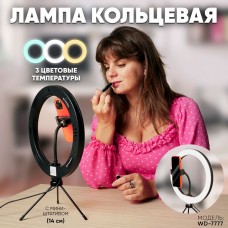 Кольцевая лампа Uzumi 245 мм с USB проводом, с регул. цвет.тем-ры 3000-6000К, WD-7777 FERON 48164 Кольцевая лампа Uzumi 245 мм с USB проводом, с регул. цвет.тем-ры 3000-6000К, WD-7777 FERON 48164