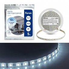 Светодиодная LED лента Feron LS606, 60SMD(5050)/m 14.4W/m 12V 5m 6500К 27644 Светодиодная LED лента Feron LS606, 60SMD(5050)/m 14.4W/m 12V 5m 6500К 27644