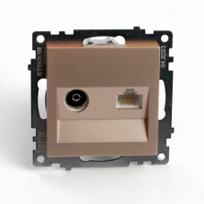 Розетка телевизионная 1-местная (механизм), STEKKER GLS00-7106-02, 75 Ом, 5-862МГц, серия Катрин, шампань 49184 Розетка телевизионная 1-местная (механизм), STEKKER GLS00-7106-02, 75 Ом, 5-862МГц, серия Катрин, шампань 49184