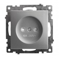 Розетка 1-местная б/з (механизм), STEKKER GLS10-7109-03, 250V, 10А с защитной шторкой, серия Катрин, серебро 39581 Розетка 1-местная б/з (механизм), STEKKER GLS10-7109-03, 250V, 10А с защитной шторкой, серия Катрин, серебро 39581