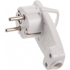 Вилка  угловая ультраплоская с кольцом с/з STEKKER, PPG16-45-202, 250В,16A, IP20, белый 39039 Вилка  угловая ультраплоская с кольцом с/з STEKKER, PPG16-45-202, 250В,16A, IP20, белый 39039