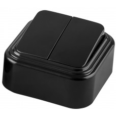 Выключатель STEKKER PSW06-22-20 двухклавишный открытой установки, 250В, 6А, IP20, черный  (VA5  6-232-Ч) Выключатель STEKKER PSW06-22-20 двухклавишный открытой установки, 250В, 6А, IP20, черный  (VA5  6-232-Ч)