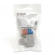 Клемма монтажная д/ подкл. фазн. проводников STEKKER, LD222-426, 2 контактные группы, 1ввод,3вывода на полюс (DIY упак 2 шт) 39489 Клемма монтажная д/ подкл. фазн. проводников STEKKER, LD222-426, 2 контактные группы, 1ввод,3вывода на полюс (DIY упак 2 шт) 39489