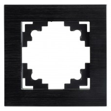 Рамка 1-местная, металл, STEKKER MFR00-7001-05, серия Катрин, черный 50012 Рамка 1-местная, металл, STEKKER MFR00-7001-05, серия Катрин, черный 50012