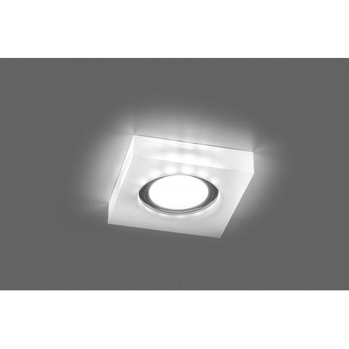 Светильник встраиваемый с белой LED подсветкой Feron CD8180 потолочный MR16 G5.3 белый матовый