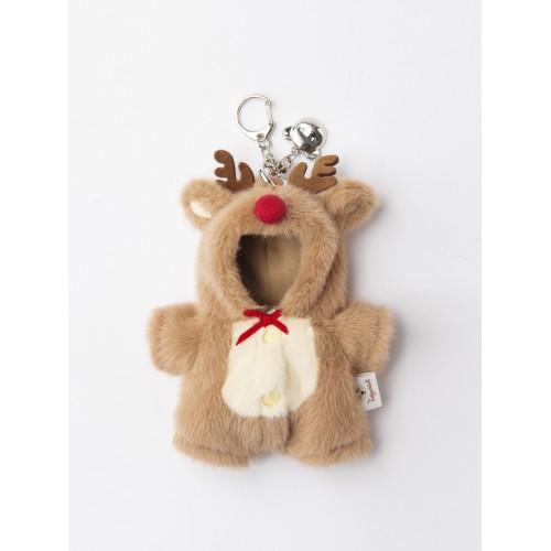 Авторская мягкая игрушка Lina Медведь белый в костюмчике Олень брелок XS (±15 см) Авторская мягкая игрушка Lina Медведь белый в костюмчике Олень брелок XS (±15 см)