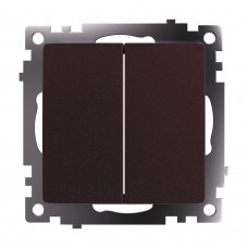 Переключатель 2-клавишный (механизм), STEKKER GLS10-7107-04, 250V, 10А, серия Катрин, шоколад 49170 Переключатель 2-клавишный (механизм), STEKKER GLS10-7107-04, 250V, 10А, серия Катрин, шоколад 49170