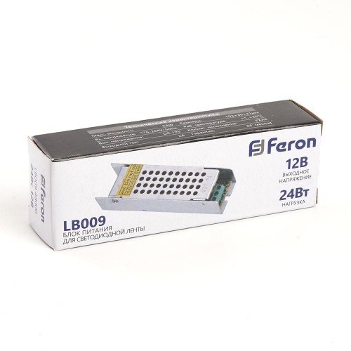 Трансформатор электронный для светодиодной ленты 24W 12V (драйвер), LB009 FERON