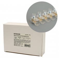 Зажим винтовой концевой изолированный КЗВИ-10 500В, 57А, 10 контактов, поликарбонат LD228-57А. Упаковка (10 шт) STEKKER 49762