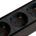 Сетевой фильтр 6-местный с/з STEKKER 3x1мм2, 3 м, 250В, 16А, серия Techno, HM22-61-03, черный 50160