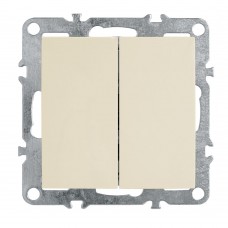 Выключатель 2-клавишный (механизм), STEKKER, PSW10-9104-02, 250В, 10А, серия Эрна, слоновая кость 39323 Выключатель 2-клавишный (механизм), STEKKER, PSW10-9104-02, 250В, 10А, серия Эрна, слоновая кость 39323