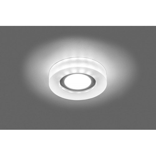 Светильник встраиваемый с белой LED подсветкой Feron CD8080 потолочный MR16 G5.3 белый матовый