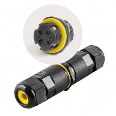 Соединитель-коннектор для проводов LD519, 3-контактный, водонепроницаемый, черный STEKKER 49112 Соединитель-коннектор для проводов LD519, 3-контактный, водонепроницаемый, черный STEKKER 49112