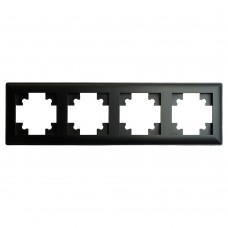 Рамка STEKKER, PFR00-7004-05 4-местная, пластик, серия Катрин, черный 39815 Рамка STEKKER, PFR00-7004-05 4-местная, пластик, серия Катрин, черный 39815