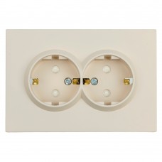 Розетка 2-местная с защитной шторкой, STEKKER, с/з, 250В, 16А, серия Эмили, RST16-5114-08, кашемир, soft touch 49908 Розетка 2-местная с защитной шторкой, STEKKER, с/з, 250В, 16А, серия Эмили, RST16-5114-08, кашемир, soft touch 49908