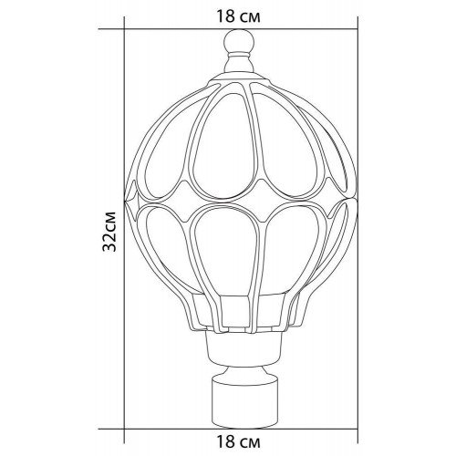 Светильник садово-парковый Feron PL3703  круглый на столб 60W 230V E27, черное золото