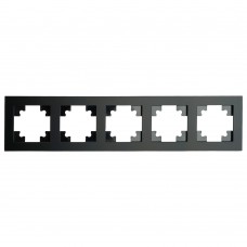 Рамка 5-местная, стекло, STEKKER, GFR00-7005-05М,серия Катрин, черный матовый 49604 Рамка 5-местная, стекло, STEKKER, GFR00-7005-05М,серия Катрин, черный матовый 49604