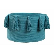 Корзина Lorena Canals с кистями бирюзовая 30*d45