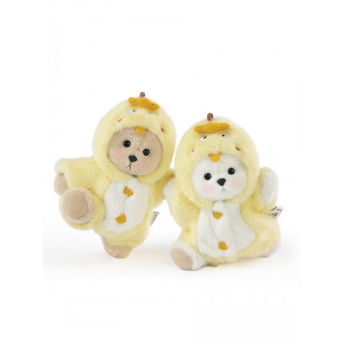 Авторская мягкая игрушка Lina Медведь белый в костюмчике Цыпленок брелок XS (±15 см) Авторская мягкая игрушка Lina Медведь белый в костюмчике Цыпленок брелок XS (±15 см)