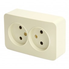 Розетка 2-местная б/з открытой установки, STEKKER, 250В, 10А, IP20, серия София, слоновая кость, MST10-12-04 49495 Розетка 2-местная б/з открытой установки, STEKKER, 250В, 10А, IP20, серия София, слоновая кость, MST10-12-04 49495
