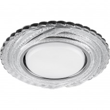 Светильник встраиваемый с белой LED подсветкой Feron CD4037 потолочный GX53 без лампы, прозрачный, хром 40504 Светильник встраиваемый с белой LED подсветкой Feron CD4037 потолочный GX53 без лампы, прозрачный, хром 40504