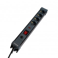 Сетевой фильтр 4-местный с/з STEKKER 3x1мм2, 5 м, 250В, 16А, серия Techno, HM22-41-05, черный 50158 Сетевой фильтр 4-местный с/з STEKKER 3x1мм2, 5 м, 250В, 16А, серия Techno, HM22-41-05, черный 50158