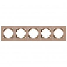 Рамка 5-местная, металл, STEKKER, MFR00-7005-02, серия Катрин, шампань 50026 Рамка 5-местная, металл, STEKKER, MFR00-7005-02, серия Катрин, шампань 50026
