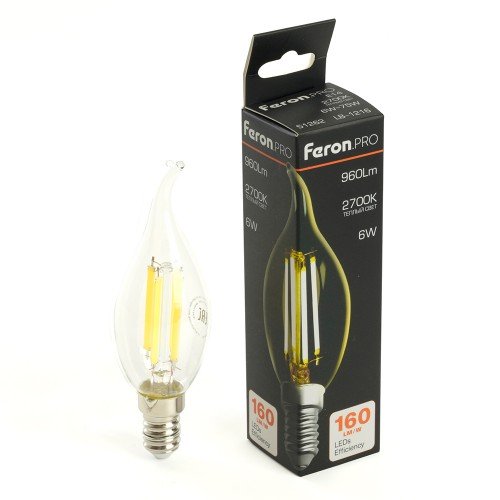 Лампа светодиодная FeronPRO LB-1216 Свеча на ветру E14 960LM 6W 175-265V 2700K