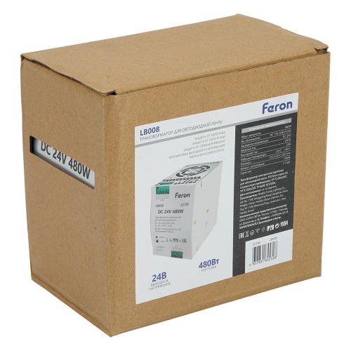 Трансформатор электронный для светодиодной ленты 48W 24V ( ультратонкий драйвер), LB001 FERON 52138 Трансформатор электронный для светодиодной ленты 48W 24V ( ультратонкий драйвер), LB001 FERON 52138