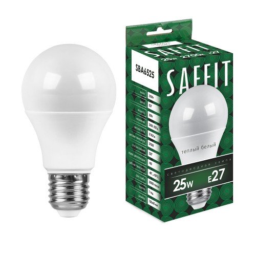 Лампа светодиодная SAFFIT SBA6525 Шар E27 25W 230V 2700K