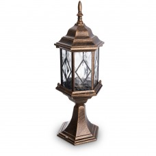 Светильник садово-парковый Feron PL124 шестигранный на постамент 60W E27 230V, черное золото 11346 Светильник садово-парковый Feron PL124 шестигранный на постамент 60W E27 230V, черное золото 11346