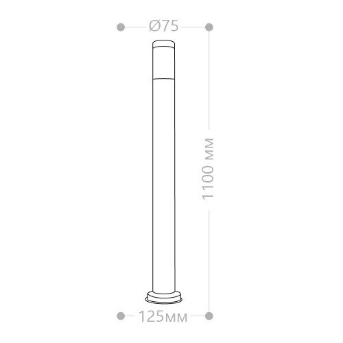 Светильник садово-парковый Feron DH022-1100, Техно столб, 18W E27 230V, серебро