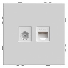 Розетка TV + компьютерная RJ-45 (механизм), STEKKER, серия Эмили, RST00-5106-01, белый фарфор, soft touch 49872 Розетка TV + компьютерная RJ-45 (механизм), STEKKER, серия Эмили, RST00-5106-01, белый фарфор, soft touch 49872