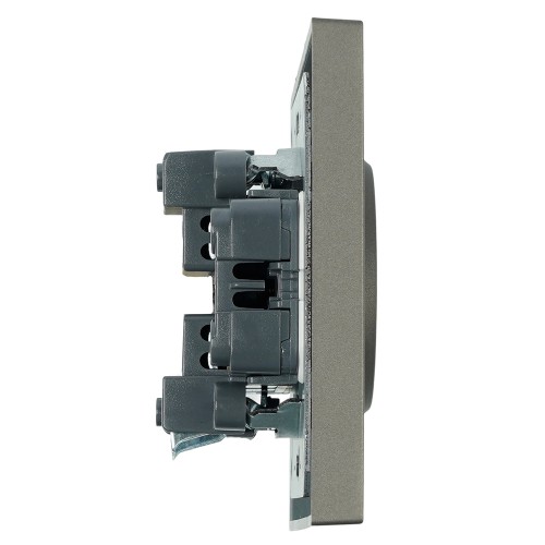 Розетка 2-местная с защитной шторкой, STEKKER,  б/з, 250В, 16А, серия Эмили, RST10-5116-09, антрацит, soft touch 49929 Розетка 2-местная с защитной шторкой, STEKKER,  б/з, 250В, 16А, серия Эмили, RST10-5116-09, антрацит, soft touch 49929