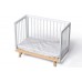 Кроватка для новорожденного Lilla (приставная) - модель Aria белая/дерево + Матрас DreamTex 120х60 см