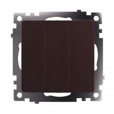 Выключатель 3-клавишный (механизм), STEKKER GLS10-7108-04, 250V, 10А, серия Катрин, шоколад 49175 Выключатель 3-клавишный (механизм), STEKKER GLS10-7108-04, 250V, 10А, серия Катрин, шоколад 49175
