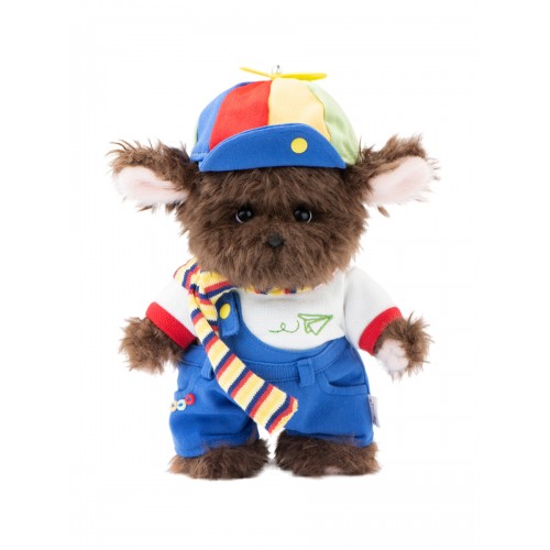 Авторская мягкая игрушка Lina Щенок Фил в одежде S (±20 см) кучерявый коричневый цвет Авторская мягкая игрушка Lina Щенок Фил в одежде S (±20 см) кучерявый коричневый цвет