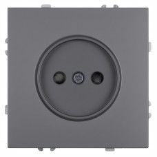 Розетка 1-местная с з/ш, б/з (механизм), СЗК, STEKKER, 250В, 16А, серия Эмили, RST16-5109-10ZK, платиново-серый, soft touch 50242