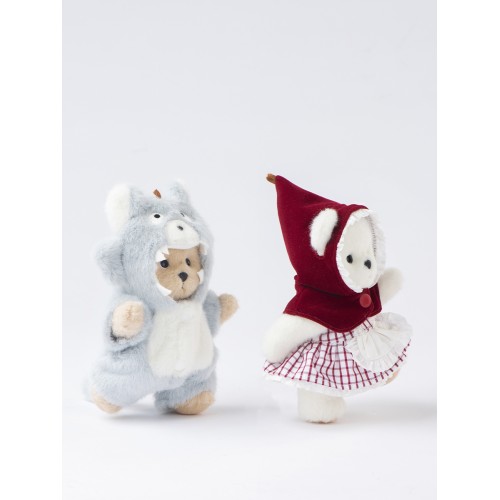 Авторская мягкая игрушка Lina Медведь белый в Костюме Красная шапочка брелок XS (±15 см) Авторская мягкая игрушка Lina Медведь белый в Костюме Красная шапочка брелок XS (±15 см)