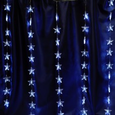 Светодиодная гирлянда Feron CL25 занавес Звездочки  2*1м  + 3м 5000K с контроллером, c питанием от сети 230V, прозрачный шнур 48608 Светодиодная гирлянда Feron CL25 занавес Звездочки  2*1м  + 3м 5000K с контроллером, c питанием от сети 230V, прозрачный шнур 48608