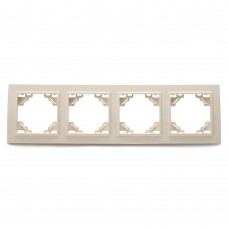 Рамка 4-местная горизонтальная STEKKER, PFR00-9004-02, серия Эрна, слоновая кость 39243 Рамка 4-местная горизонтальная STEKKER, PFR00-9004-02, серия Эрна, слоновая кость 39243