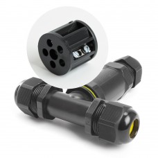 Соединитель-коннектор для проводов LD523/LD530, 3-контактный, водонепроницаемый (клемма 3pin), черный Соединитель-коннектор для проводов LD523/LD530, 3-контактный, водонепроницаемый (клемма 3pin), черный