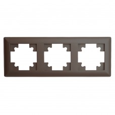Рамка STEKKER, PFR00-7003-04 3-местная, пластик, серия Катрин, шоколад 39819 Рамка STEKKER, PFR00-7003-04 3-местная, пластик, серия Катрин, шоколад 39819