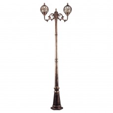 Светильник садово-парковый Feron PL3808 круглый, столб  2*60W 230V E27, черное золото 11385 Светильник садово-парковый Feron PL3808 круглый, столб  2*60W 230V E27, черное золото 11385