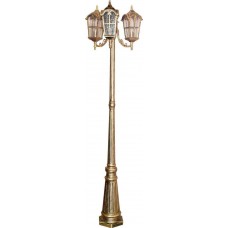 Светильник садово-парковый Feron PL110 четырехгранный,столб  3*60W 230V E27, черное золото 11302 Светильник садово-парковый Feron PL110 четырехгранный,столб  3*60W 230V E27, черное золото 11302