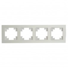 Рамка 4-местная, стекло, STEKKER, GFR00-7004-01, серия Катрин, белый матовый 49597 Рамка 4-местная, стекло, STEKKER, GFR00-7004-01, серия Катрин, белый матовый 49597