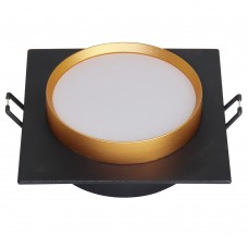 Светильник встраиваемый Feron DL506 потолочный GX53 черный + золото квадрат 51364 Светильник встраиваемый Feron DL506 потолочный GX53 черный + золото квадрат 51364
